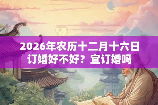 2026年农历十二月十六日订婚好不好？宜订婚吗