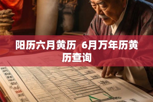 阳历六月黄历  6月万年历黄历查询
