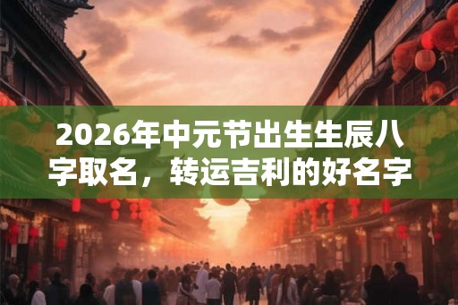 2026年中元节出生生辰八字取名，转运吉利的好名字推荐