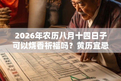 2026年农历八月十四日子可以烧香祈福吗?黄历宜忌如何? 2026年农历八月十四日子可以烧香祈福吗?黄历宜忌如何?
