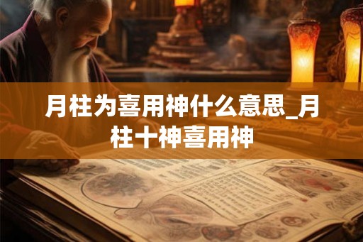 月柱为喜用神什么意思_月柱十神喜用神
