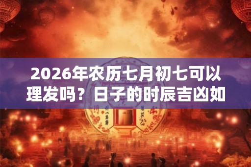 2026年农历七月初七可以理发吗？日子的时辰吉凶如何？