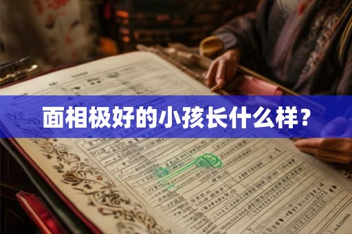 面相极好的小孩长什么样？