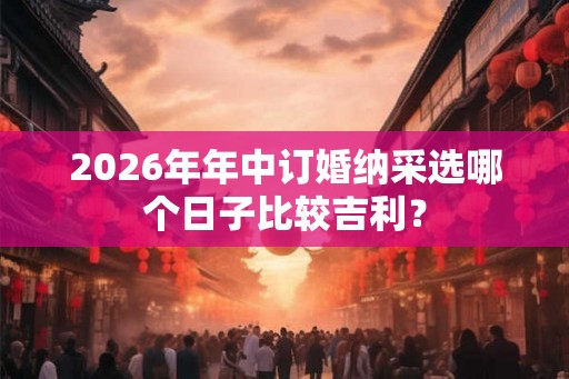 2026年年中订婚纳采选哪个日子比较吉利？