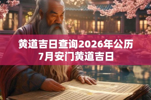 黄道吉日查询2026年公历7月安门黄道吉日 黄道吉日查询2026年公历7月安门黄道吉日