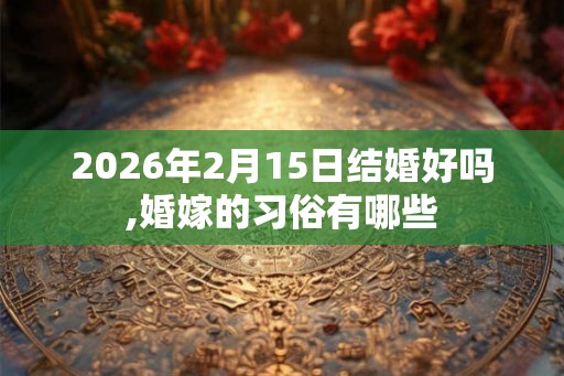 2026年2月15日结婚好吗,婚嫁的习俗有哪些