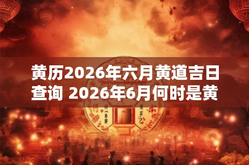 黄历2026年六月黄道吉日查询 2026年6月何时是黄道吉日
