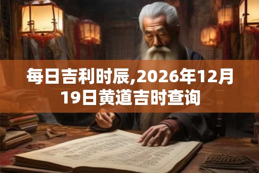每日吉利时辰,2026年12月19日黄道吉时查询 每日吉利时辰,2026年12月19日黄道吉时查询