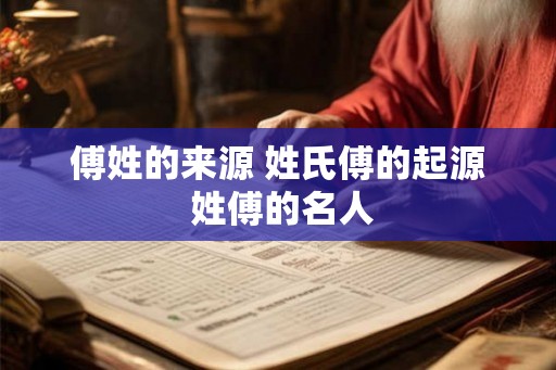 傅姓的来源 姓氏傅的起源 姓傅的名人 傅姓的来源 姓氏傅的起源 姓傅的名人