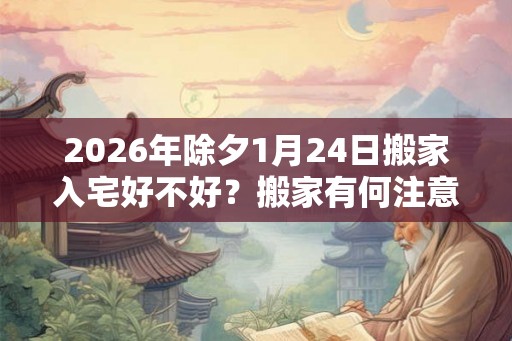 2026年除夕1月24日搬家入宅好不好？搬家有何注意事项？