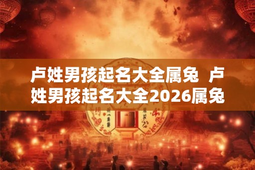卢姓男孩起名大全属兔  卢姓男孩起名大全2026属兔