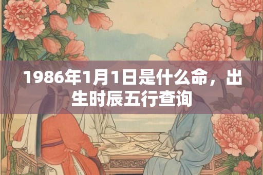 1986年1月1日是什么命，出生时辰五行查询