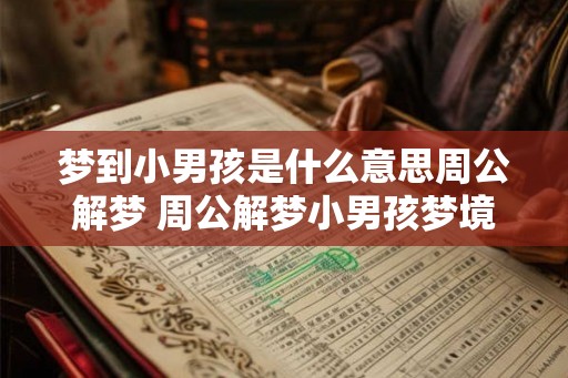 梦到小男孩是什么意思周公解梦 周公解梦小男孩梦境寓意