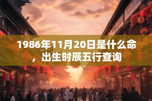 1986年11月20日是什么命，出生时辰五行查询