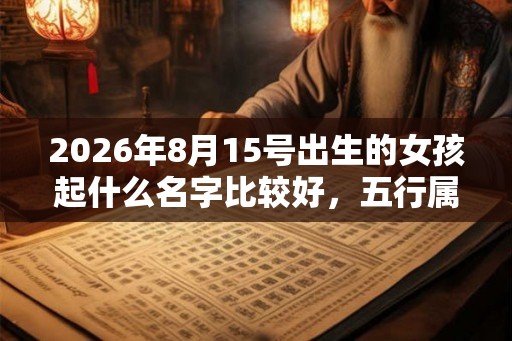 2026年8月15号出生的女孩起什么名字比较好，五行属什么