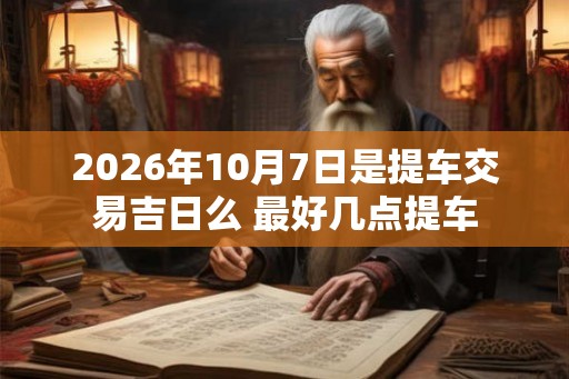 2026年10月7日是提车交易吉日么 最好几点提车