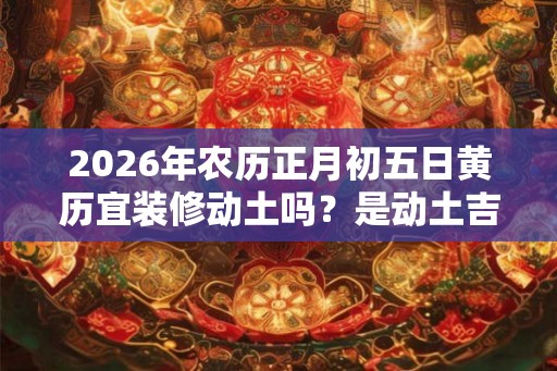 2026年农历正月初五日黄历宜装修动土吗？是动土吉日吗