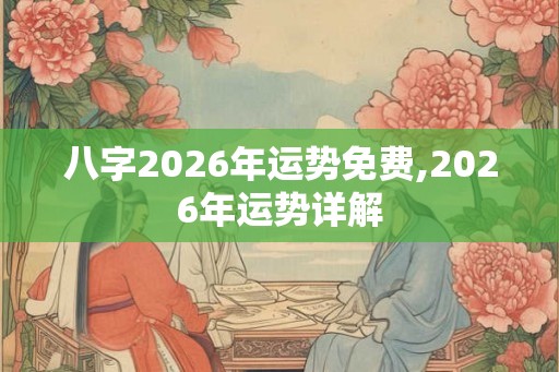 八字2026年运势免费,2026年运势详解