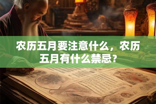 农历五月要注意什么,农历五月有什么禁忌? 农历五月要注意什么,农历五月有什么禁忌?