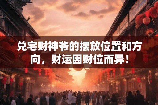 兑宅财神爷的摆放位置和方向,财运因财位而异! 兑宅财神爷的摆放位置和方向,财运因财位而异!