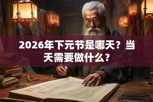 2026年下元节是哪天？当天需要做什么？