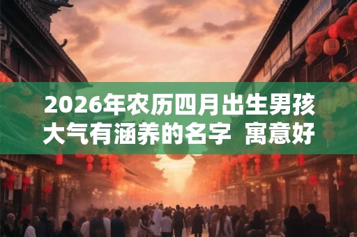 2026年农历四月出生男孩大气有涵养的名字  寓意好的字