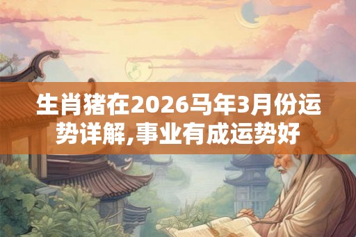 生肖猪在2026马年3月份运势详解,事业有成运势好
