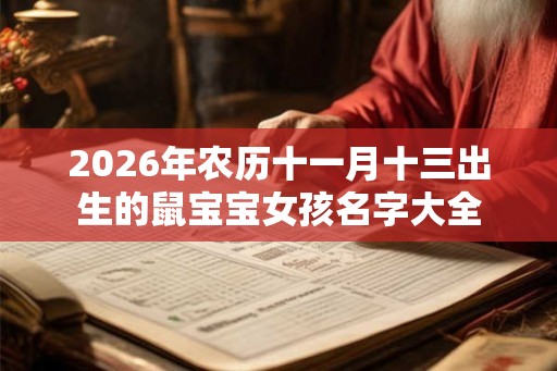 2026年农历十一月十三出生的鼠宝宝女孩名字大全