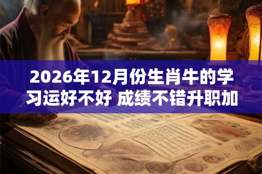 2026年12月份生肖牛的学习运好不好 成绩不错升职加薪