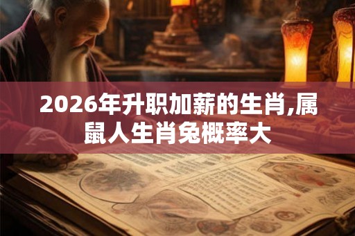 2026年升职加薪的生肖,属鼠人生肖兔概率大
