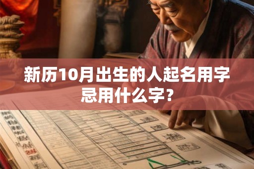 新历10月出生的人起名用字忌用什么字？