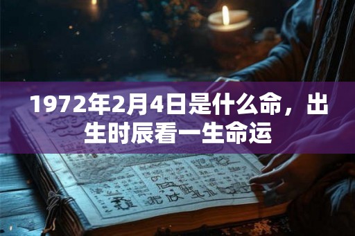 1972年2月4日是什么命，出生时辰看一生命运