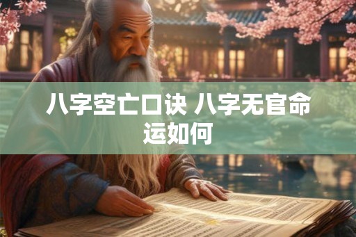八字空亡口诀 八字无官命运如何