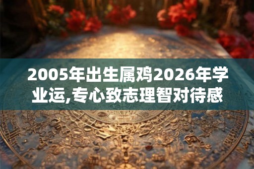 2005年出生属鸡2026年学业运,专心致志理智对待感情