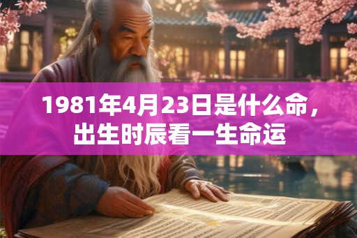 1981年4月23日是什么命，出生时辰看一生命运