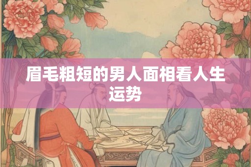 眉毛粗短的男人面相看人生运势