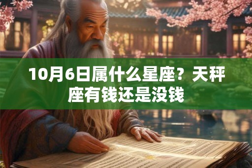 10月6日属什么星座？天秤座有钱还是没钱