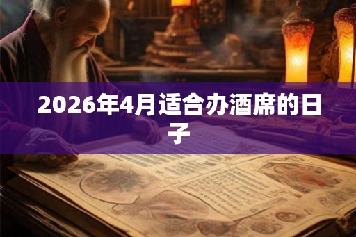 2026年4月适合办酒席的日子