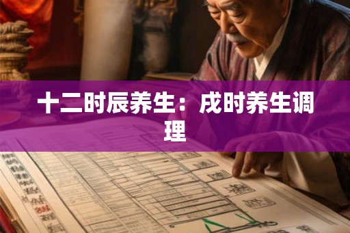 十二时辰养生：戌时养生调理
