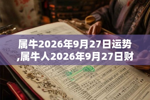属牛2026年9月27日运势,属牛人2026年9月27日财运,生肖牛2026年9月27日运势