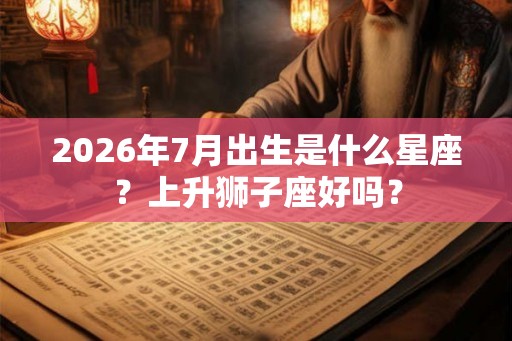 2026年7月出生是什么星座？上升狮子座好吗？