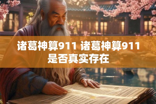 诸葛神算911 诸葛神算911是否真实存在