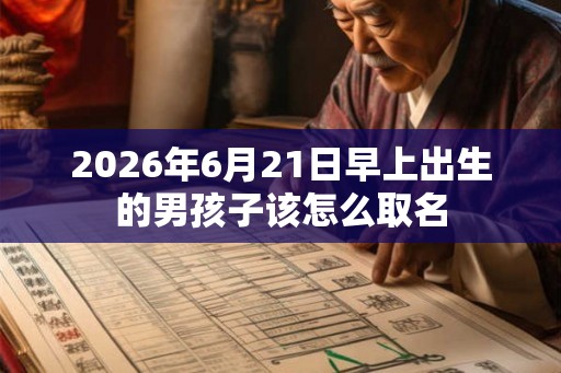2026年6月21日早上出生的男孩子该怎么取名