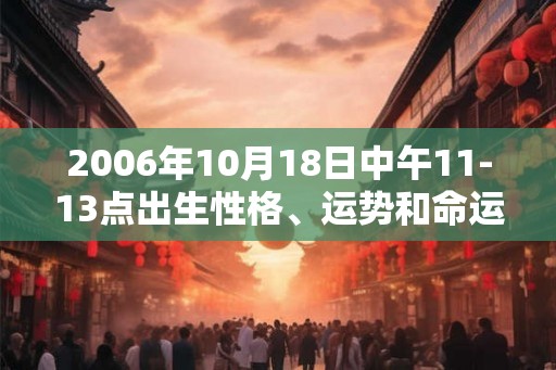 2006年10月18日中午11-13点出生性格、运势和命运