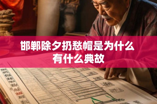 邯郸除夕扔愁帽是为什么 有什么典故