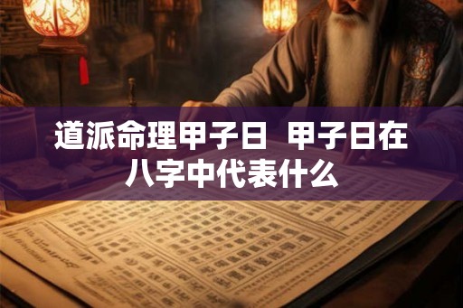 道派命理甲子日  甲子日在八字中代表什么