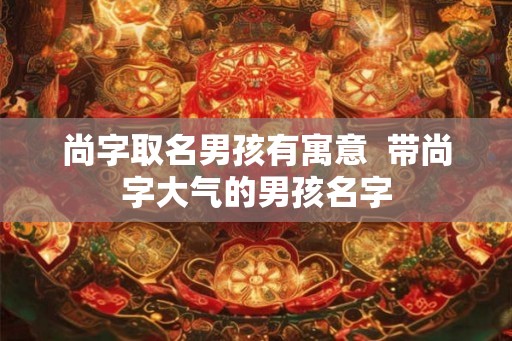 尚字取名男孩有寓意  带尚字大气的男孩名字