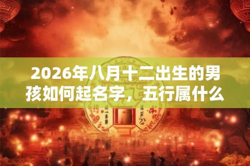 2026年八月十二出生的男孩如何起名字,五行属什么 2026年八月十二出生的男孩如何起名字,五行属什么