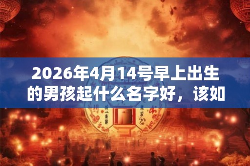 2026年4月14号早上出生的男孩起什么名字好,该如何取名? 2026年4月14号早上出生的男孩起什么名字好,该如何取名?
