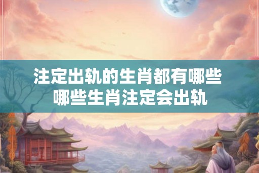 注定出轨的生肖都有哪些 哪些生肖注定会出轨